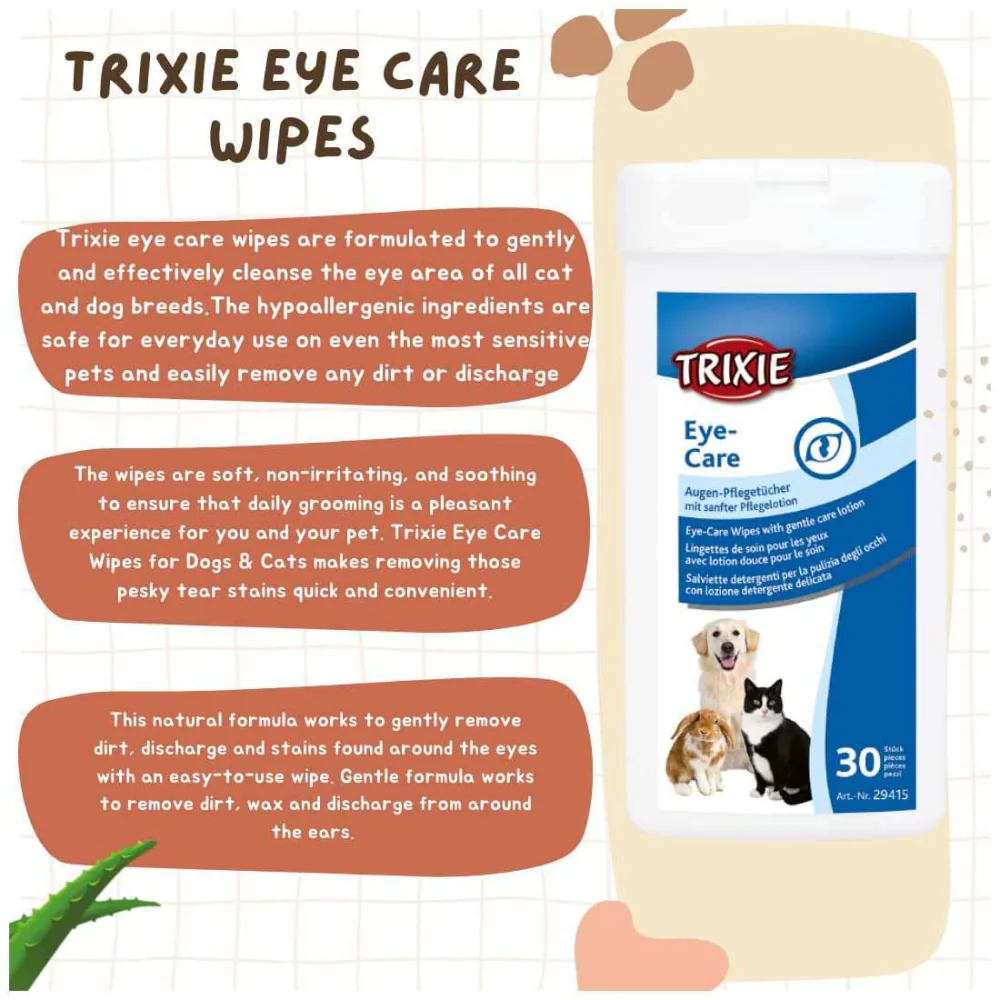 Trixie Eye Care Wipes for Dogs and Cats - Image 2