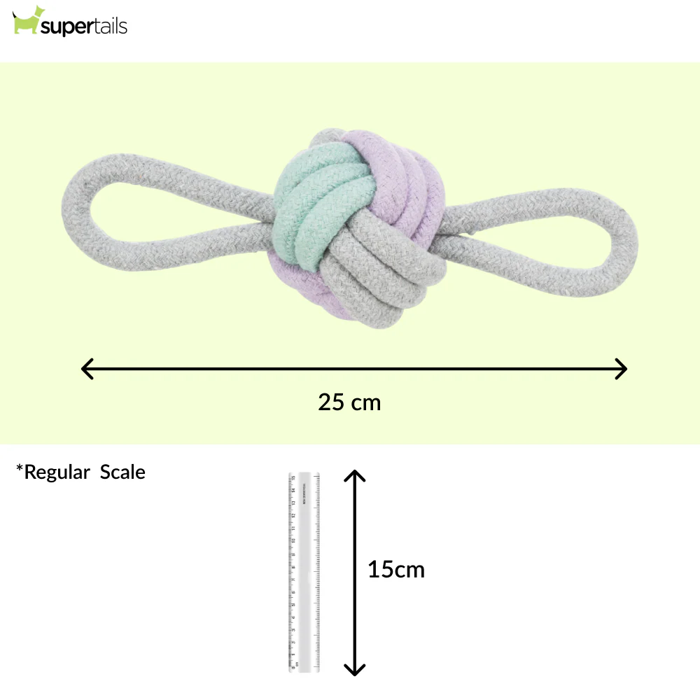 Trixie Junior Knotted Ball Rope Toy with Loops for Dogs - Image 2
