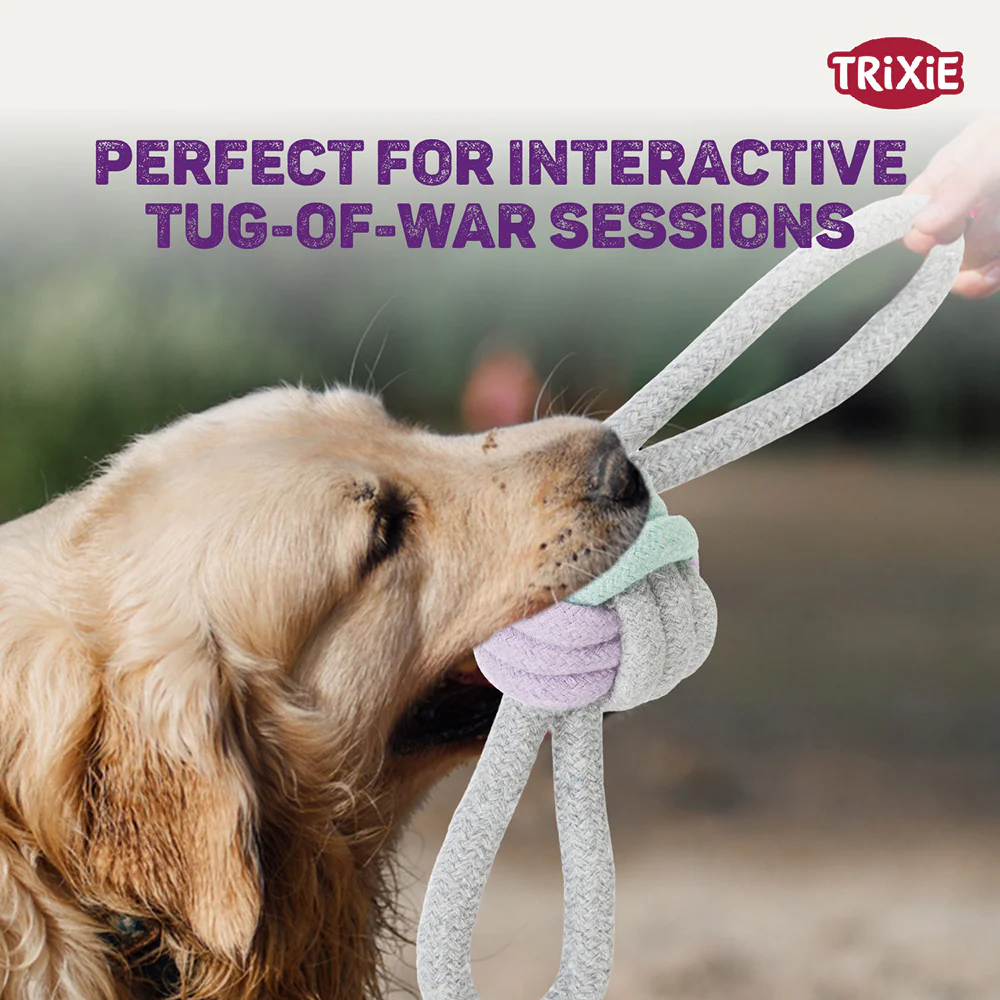 Trixie Junior Knotted Ball Rope Toy with Loops for Dogs - Image 7