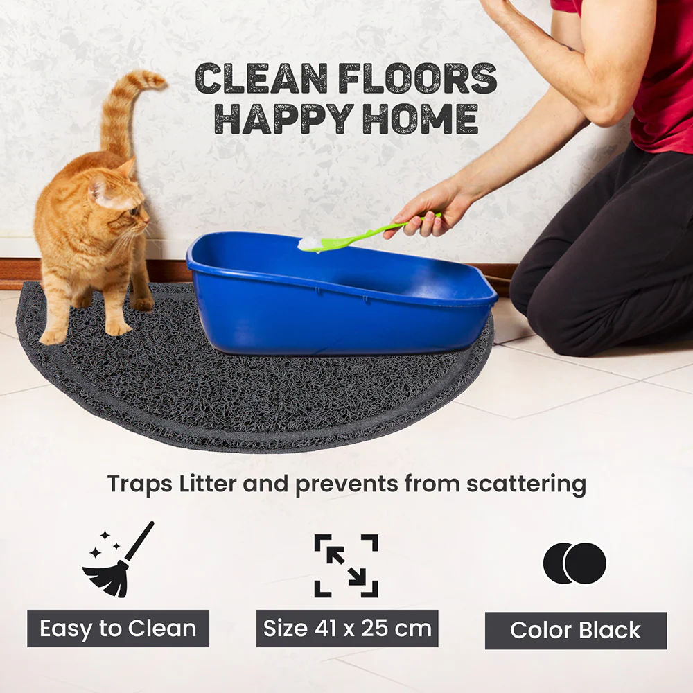 Trixie Litter Semi Circular Tray Mat for Cats (Anthracite) - Image 3