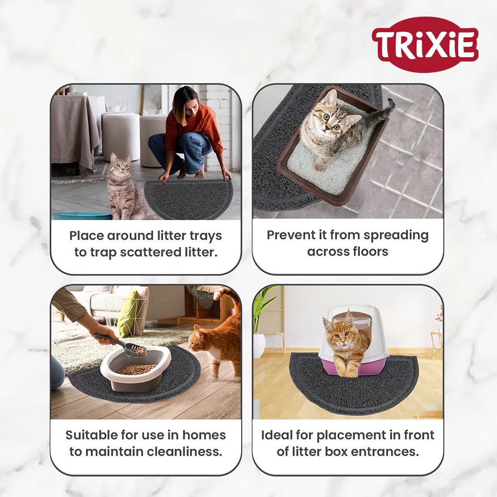 Trixie Litter Semi Circular Tray Mat for Cats (Anthracite) - Image 4