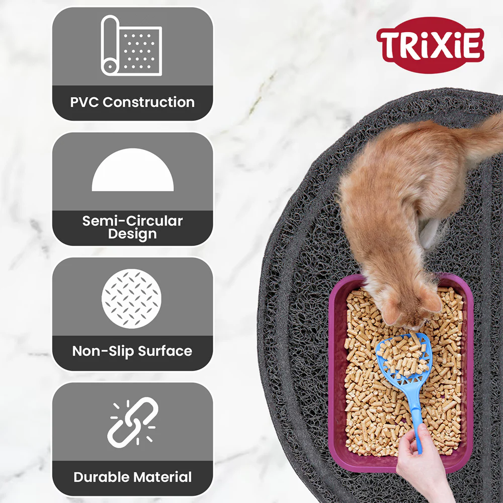 Trixie Litter Semi Circular Tray Mat for Cats (Anthracite) - Image 5
