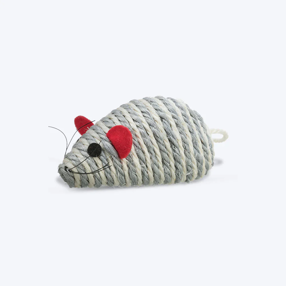 Trixie Mouse Shaped Sisal Toy and Basil Cotton Plush Cat Toy with Catnip Combo for Cats - Image 2