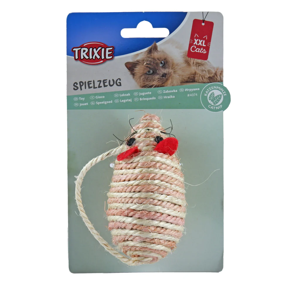 Trixie Mouse Shaped Sisal Toy for Cats (Pink) - Image 3