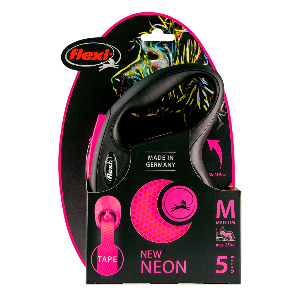 Trixie New Neon M Tape Leash for Dogs (Pink) - Image 4