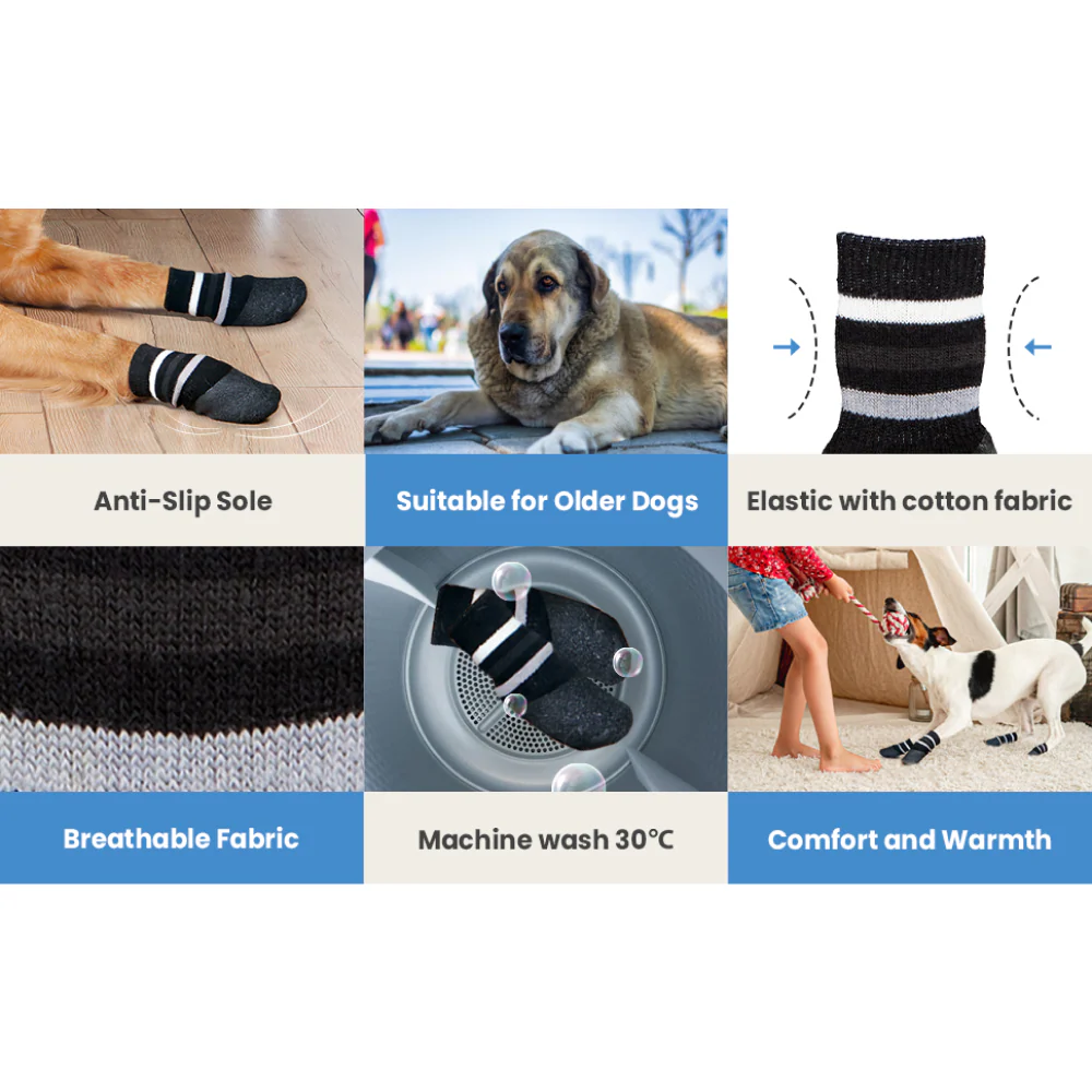 Trixie Non Slip with All Round Rubber Coated Socks for Dogs (Black) - Image 3