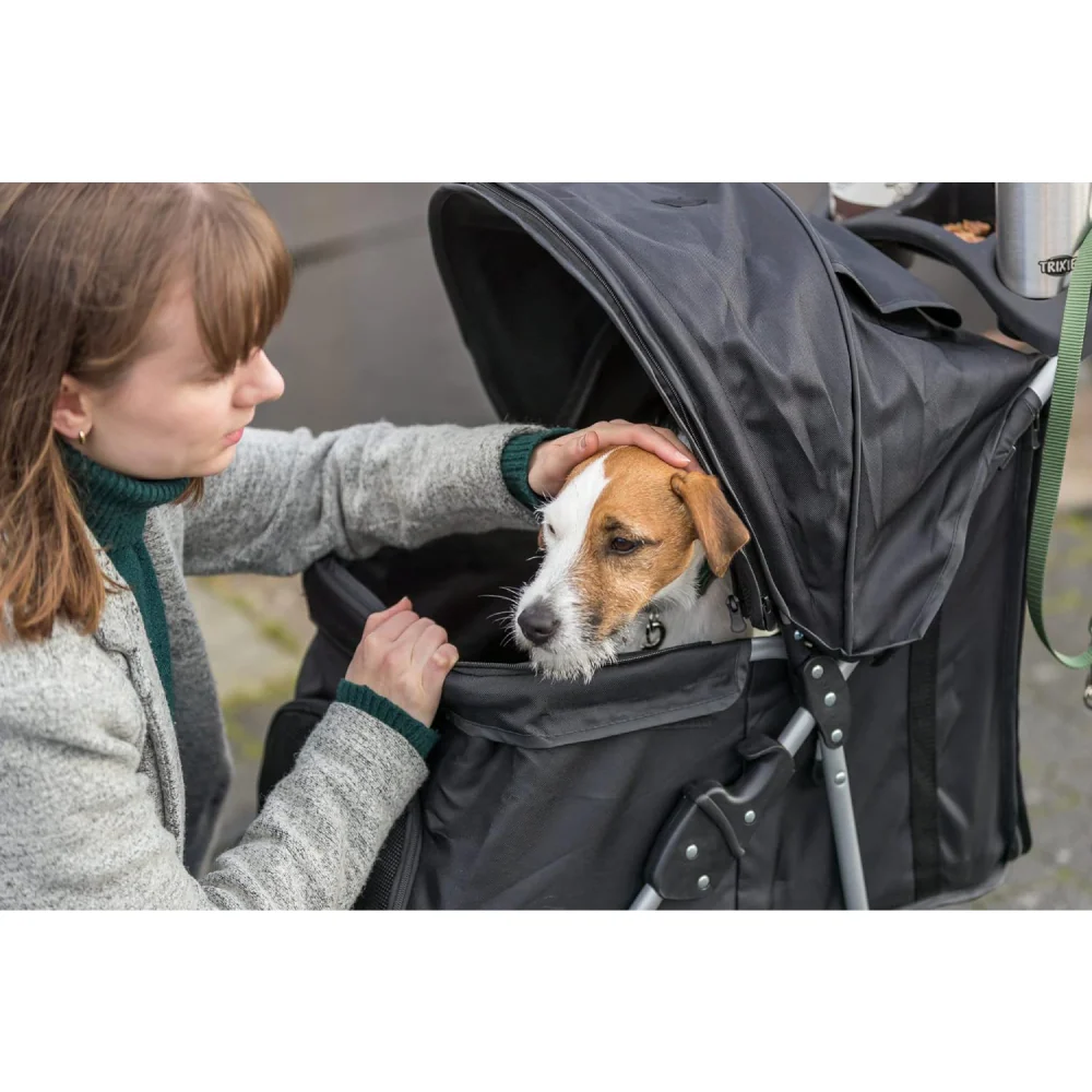 Trixie Nylon Buggy Stroller for Dogs and Cats (Black) - Image 4