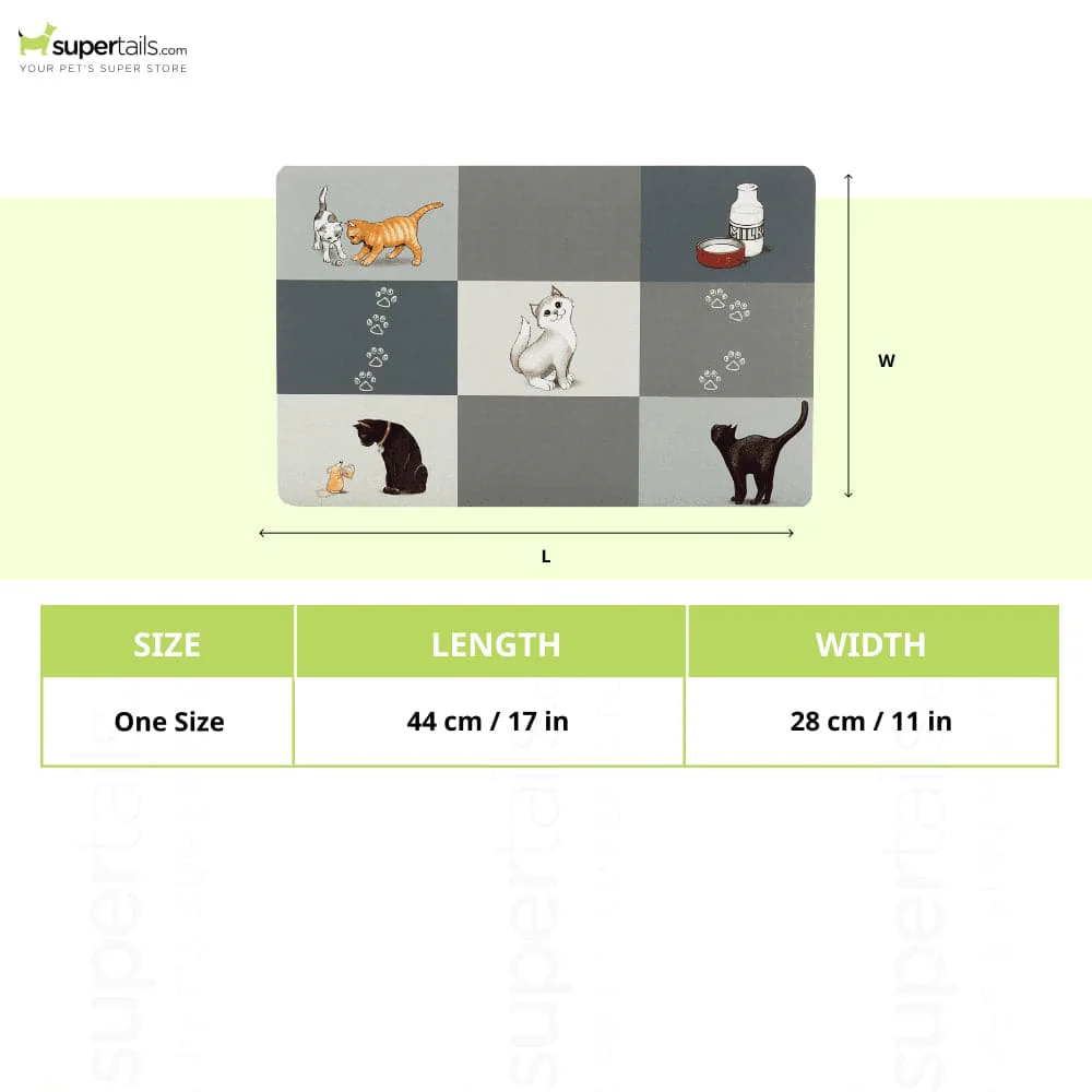 Trixie Patchwork Place Mat for Cats (Grey) - Image 2
