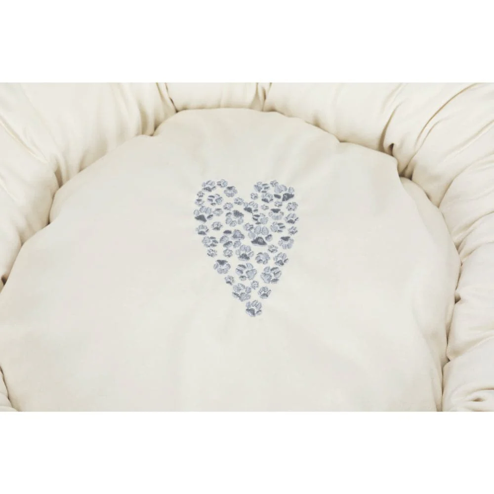 Trixie Pet's Home Round Bed for Dogs and Cats (Grey & Cream) - Image 4