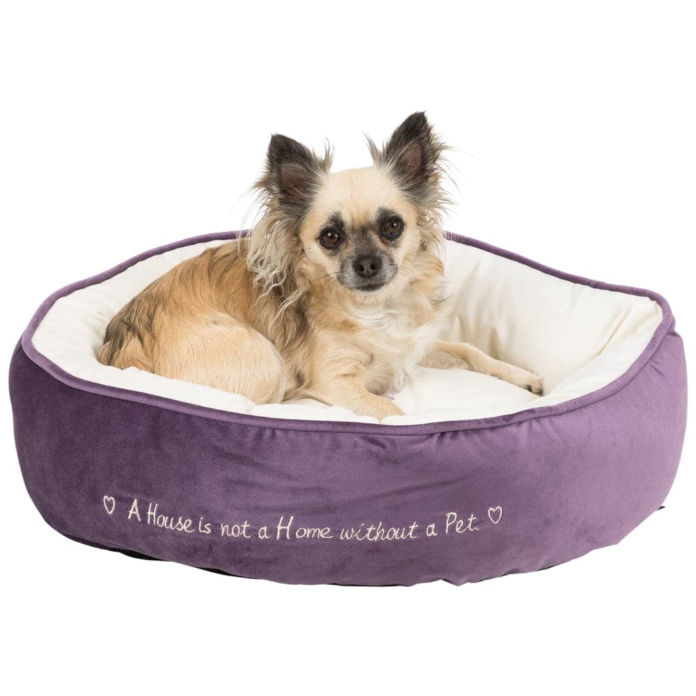 Trixie Pet's Home Round Bed for Dogs and Cats (Purple & Cream) - Image 5