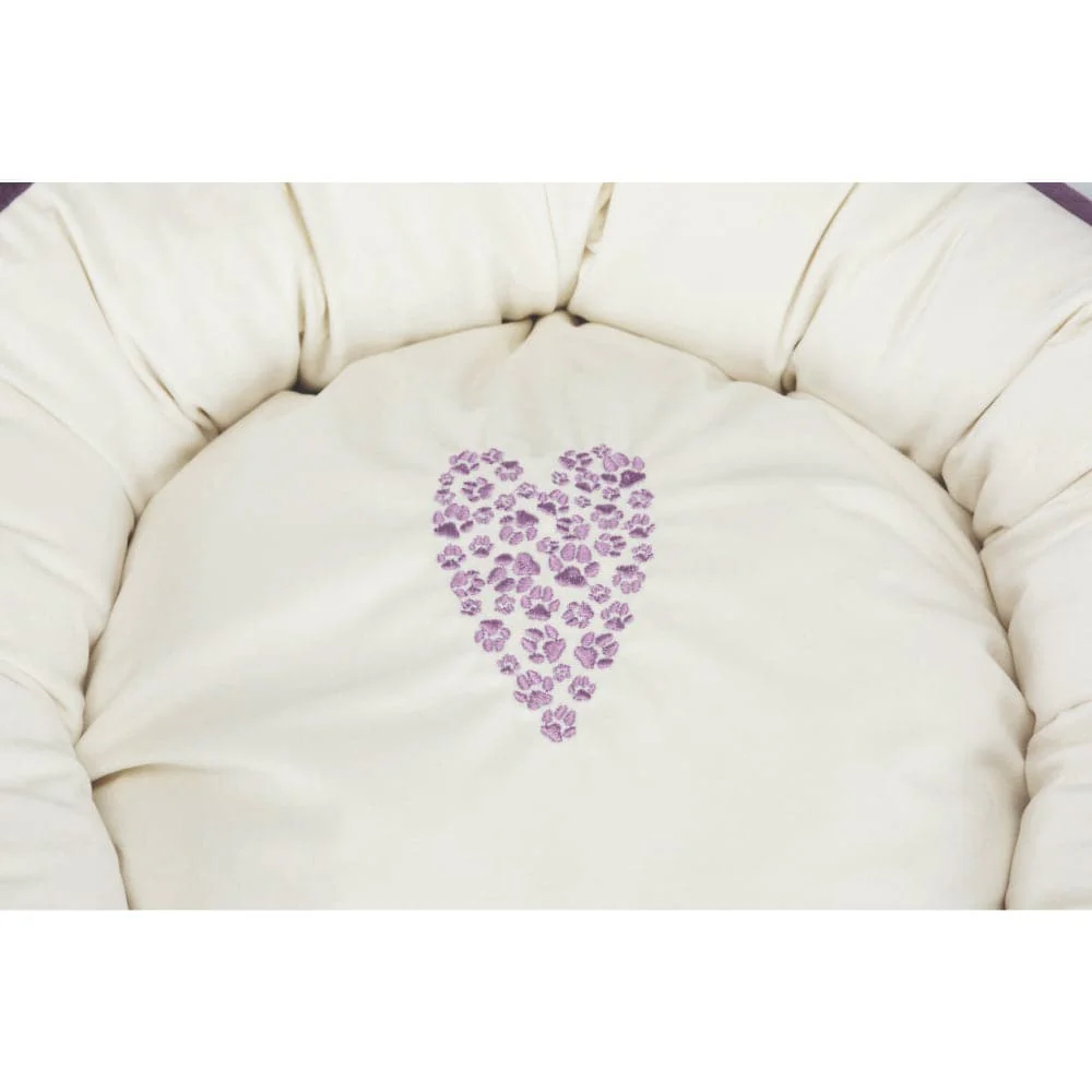 Trixie Pet's Home Round Bed for Dogs and Cats (Purple & Cream) - Image 6