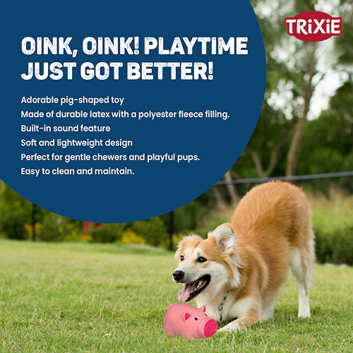 Trixie Pig Latex Intreactive chew Toy for Dogs (Blue) - Image 3