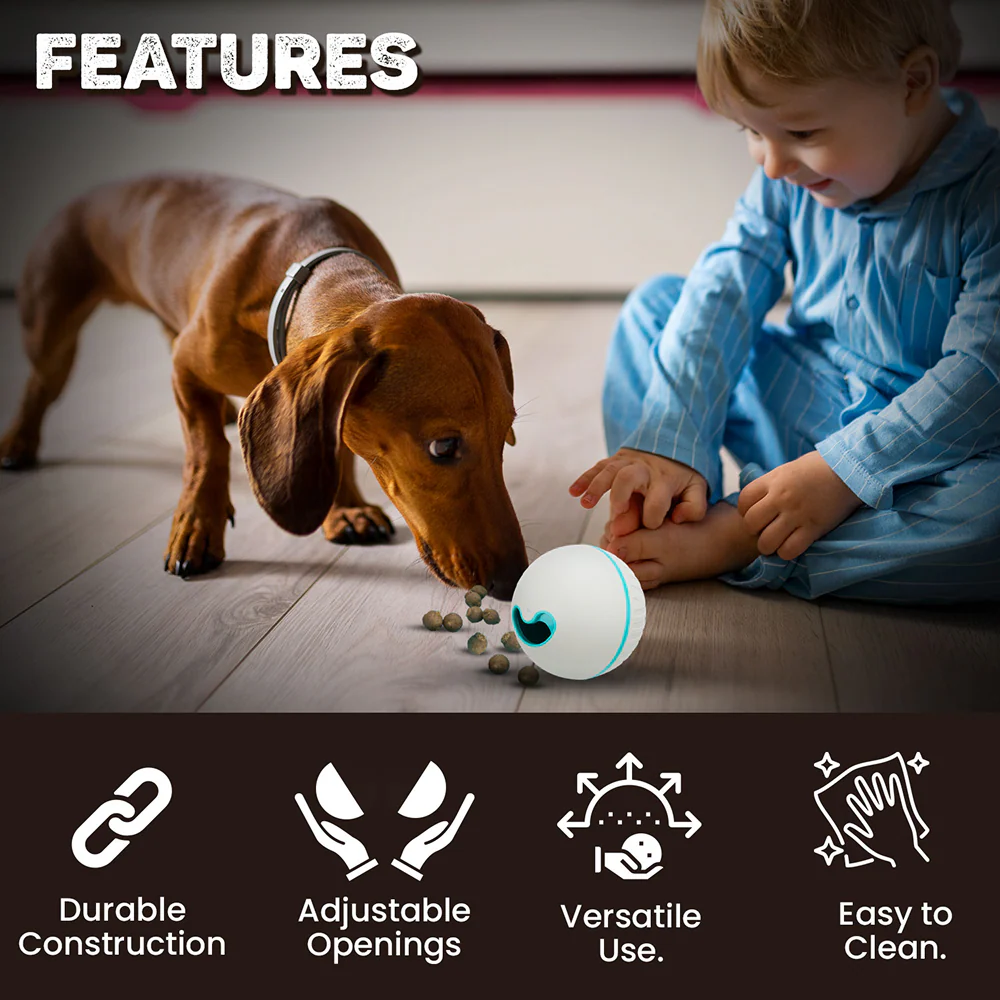 Trixie Plastic Snack Ball Treat Dispenser Toy for Dogs (Blue) - Image 4