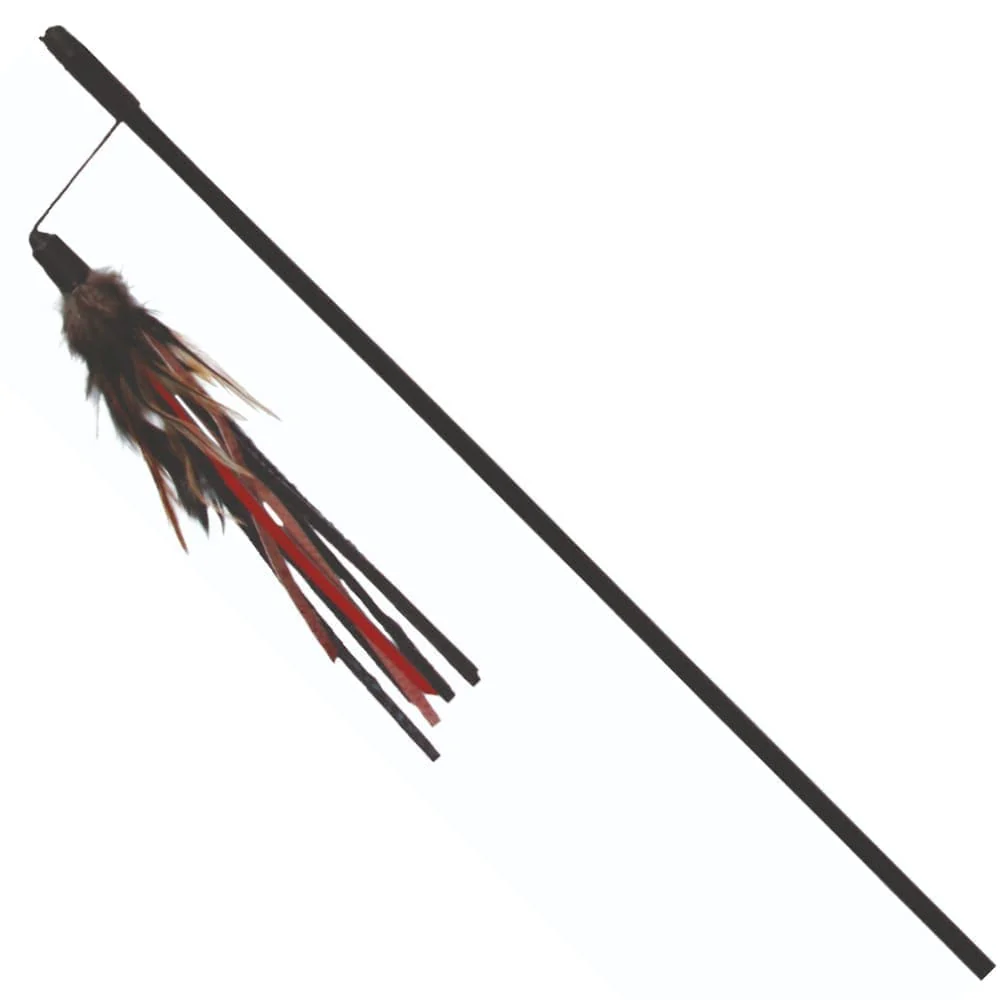 Trixie Playing Rod with Feathers and Leather Straps Toy for Cats Combo - Image 6