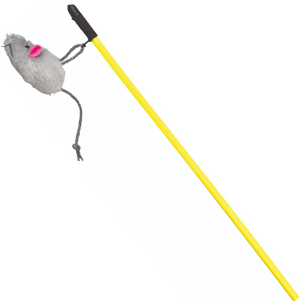 Trixie Playing Rod with Plush Mouse Toy for Cats (brown) - Image 2