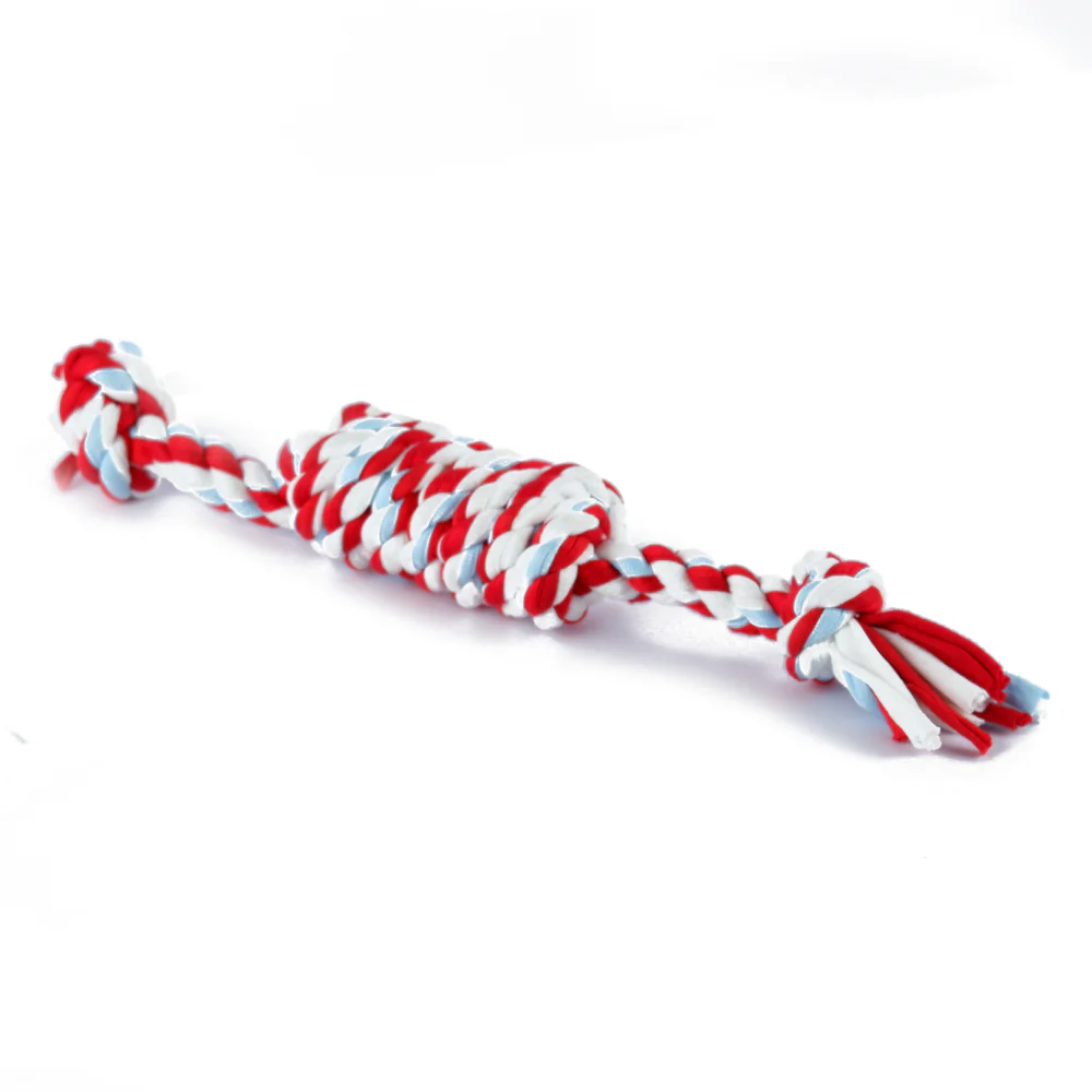 Trixie Playing Rope with Knots Toy for Dogs (White/Red) - Image 3