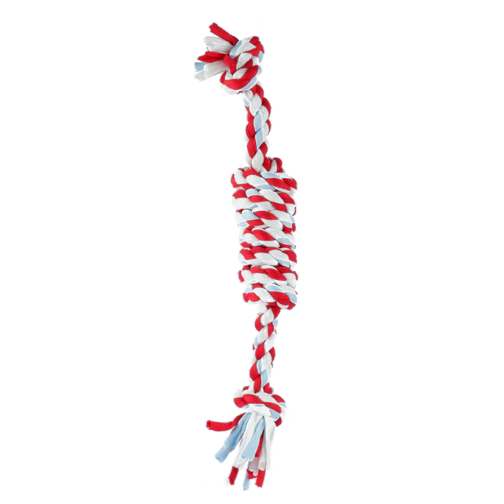 Trixie Playing Rope with Knots Toy for Dogs (White/Red) - Image 4