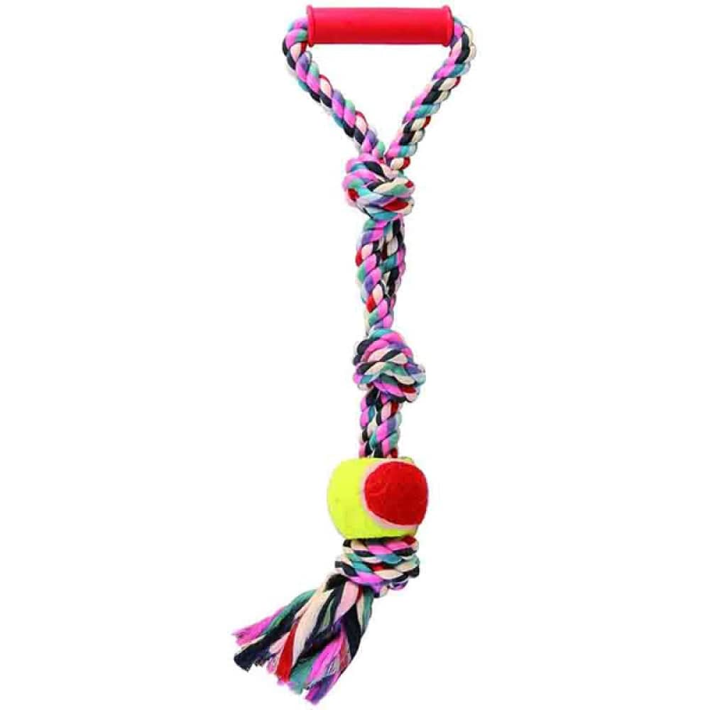 Trixie Playing Rope with Tennis Ball Toy for Dogs (Multicolor) - Image 3