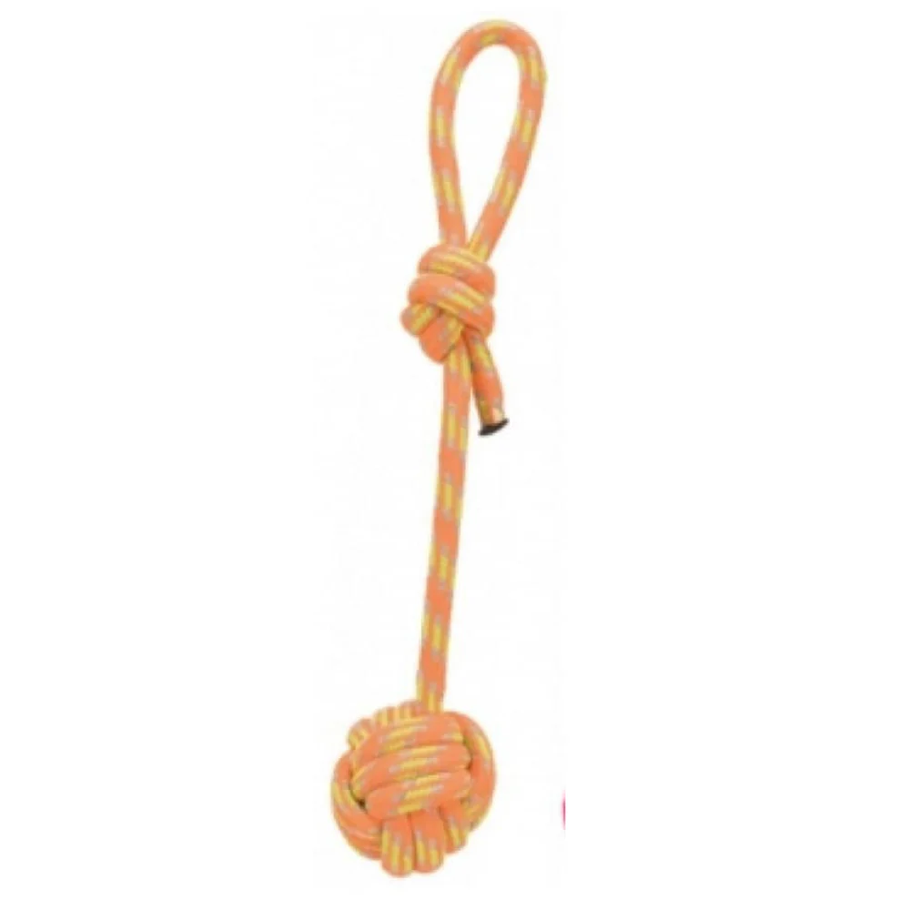 Trixie Playing Rope with Woven in Ball and Dumbbell Vinyl Toy Combo for Dogs - Image 2