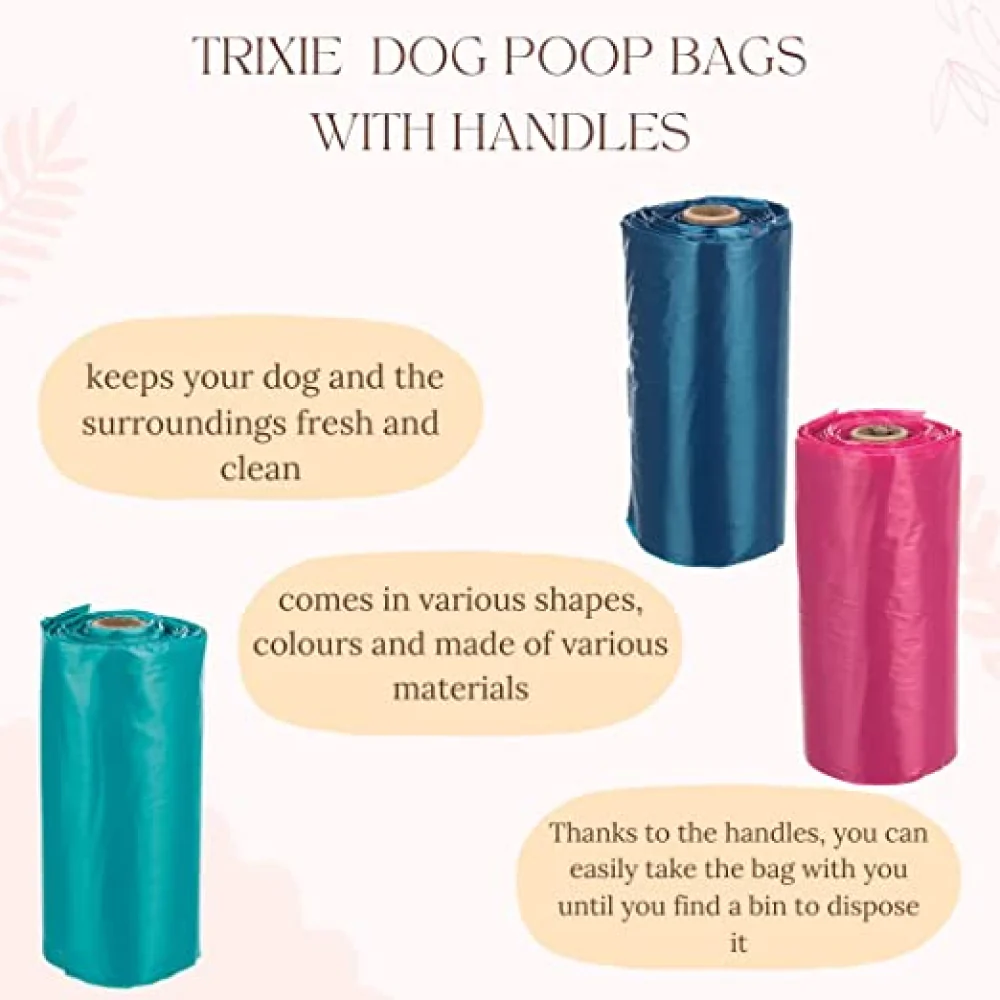 Trixie Poop Bags with Handles for Dogs (Red) - Image 2