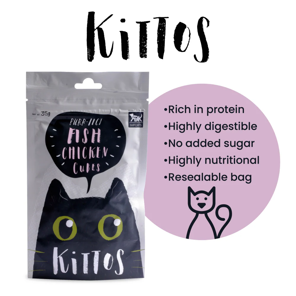 Trixie Premio Cheese Chicken & Kittos Purr fect Fish Chicken Cubes Cat Treats - Image 12