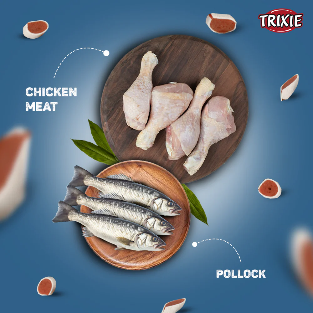Trixie Premio Chicken Pasta and Fish and Chicken Rolls Dog Treats Combo - Image 12