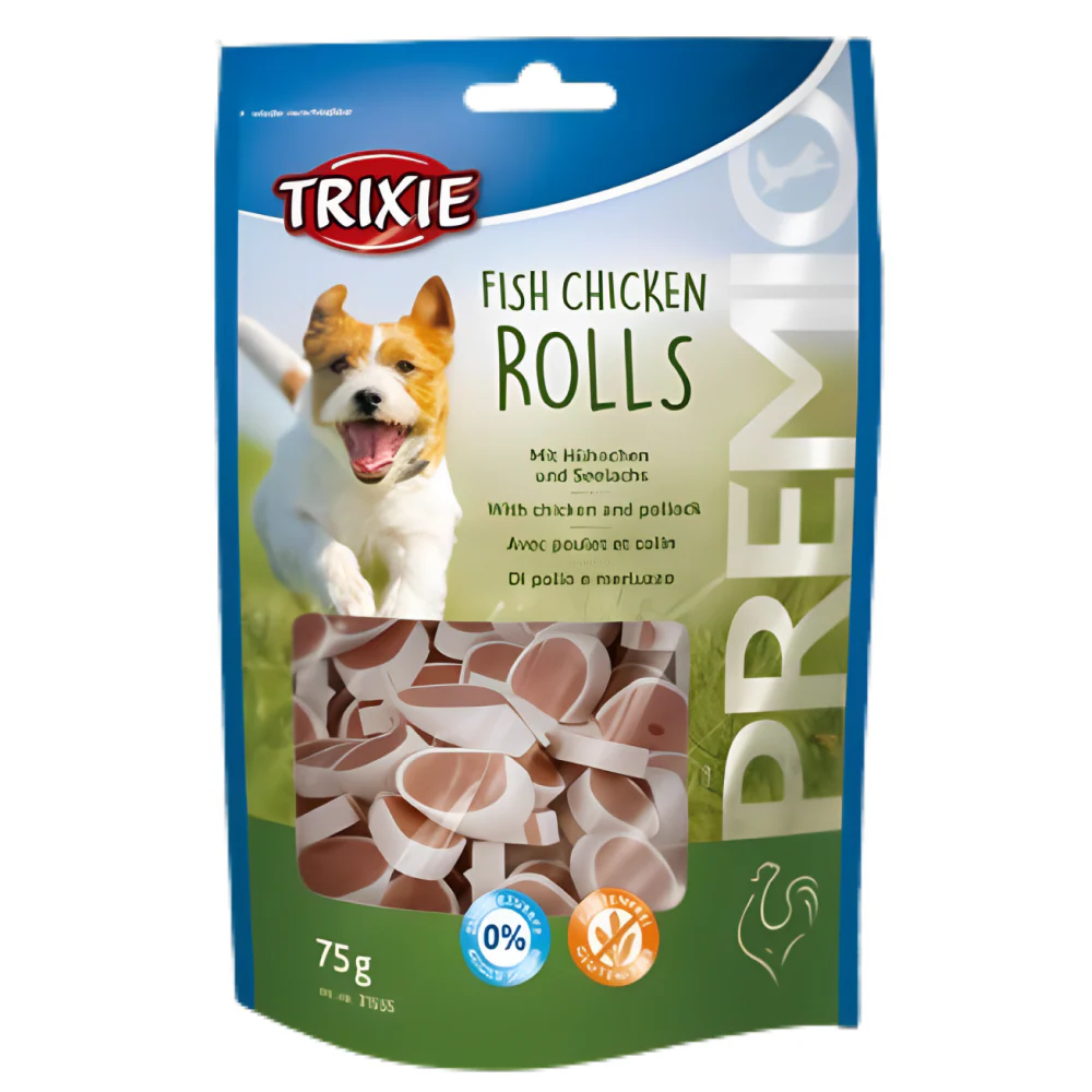 Trixie Premio Chicken Pasta and Fish and Chicken Rolls Dog Treats Combo - Image 3