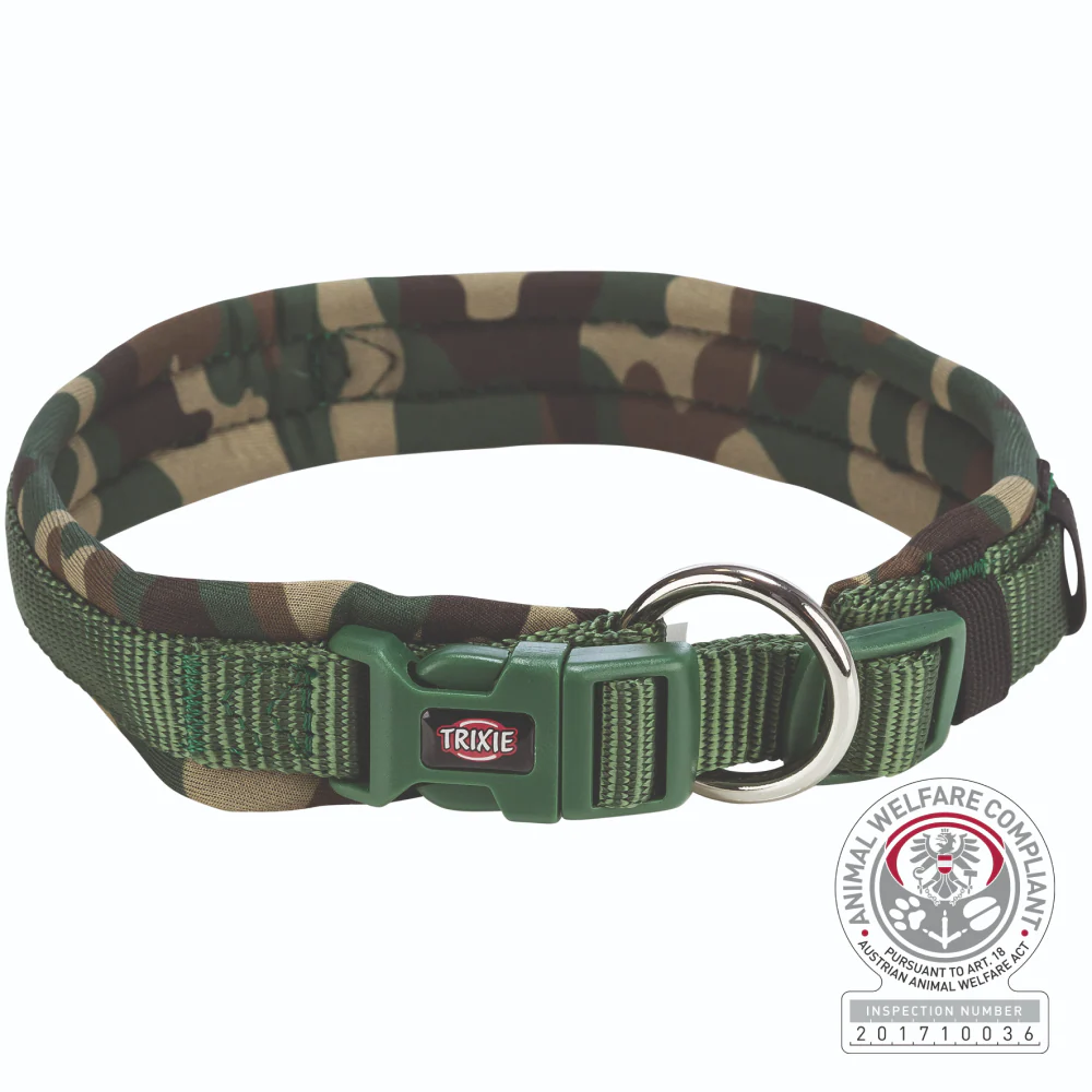 Trixie Premium Extra Wide Neoprene Padded Collar for Dogs (Camouflage/Forest Green) - Image 3