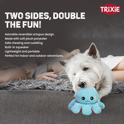 Trixie Reversible Octopus Plush Toy for Dogs (Yellow) - Image 4