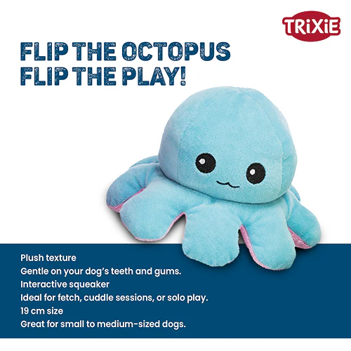 Trixie Reversible Octopus Plush Toy for Dogs (Yellow) - Image 5
