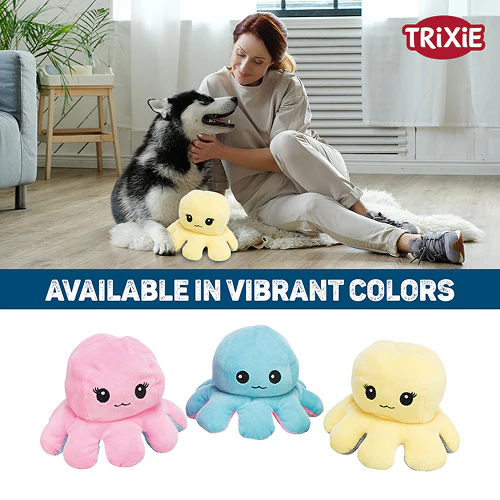 Trixie Reversible Octopus Plush Toy for Dogs (Yellow) - Image 7