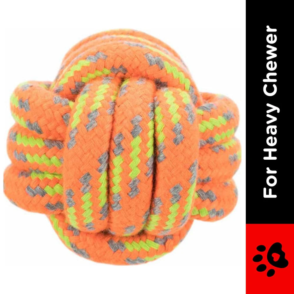 Trixie Rope Ball Toy for Dogs (Orange) - Image 2