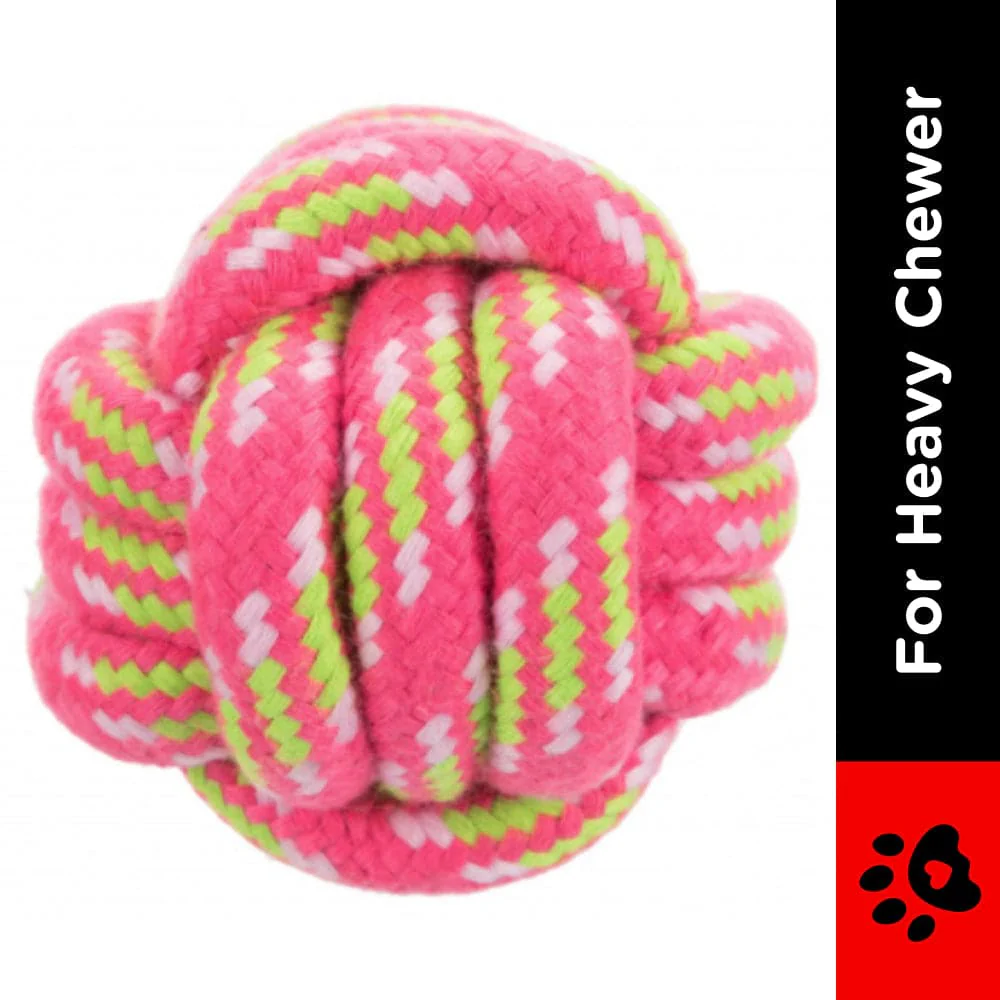 Trixie Rope Ball Toy for Dogs (Pink) - Image 2