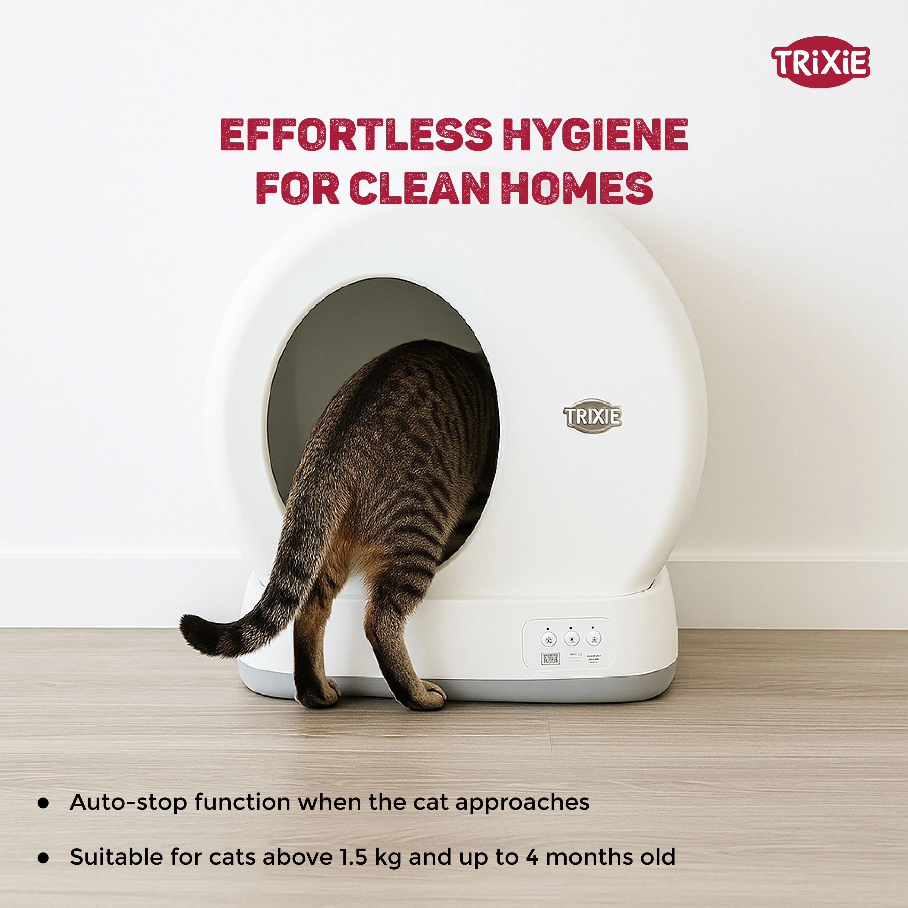 Trixie Automatic Self Cleaning Litter Tray for Cats (White) - Image 4