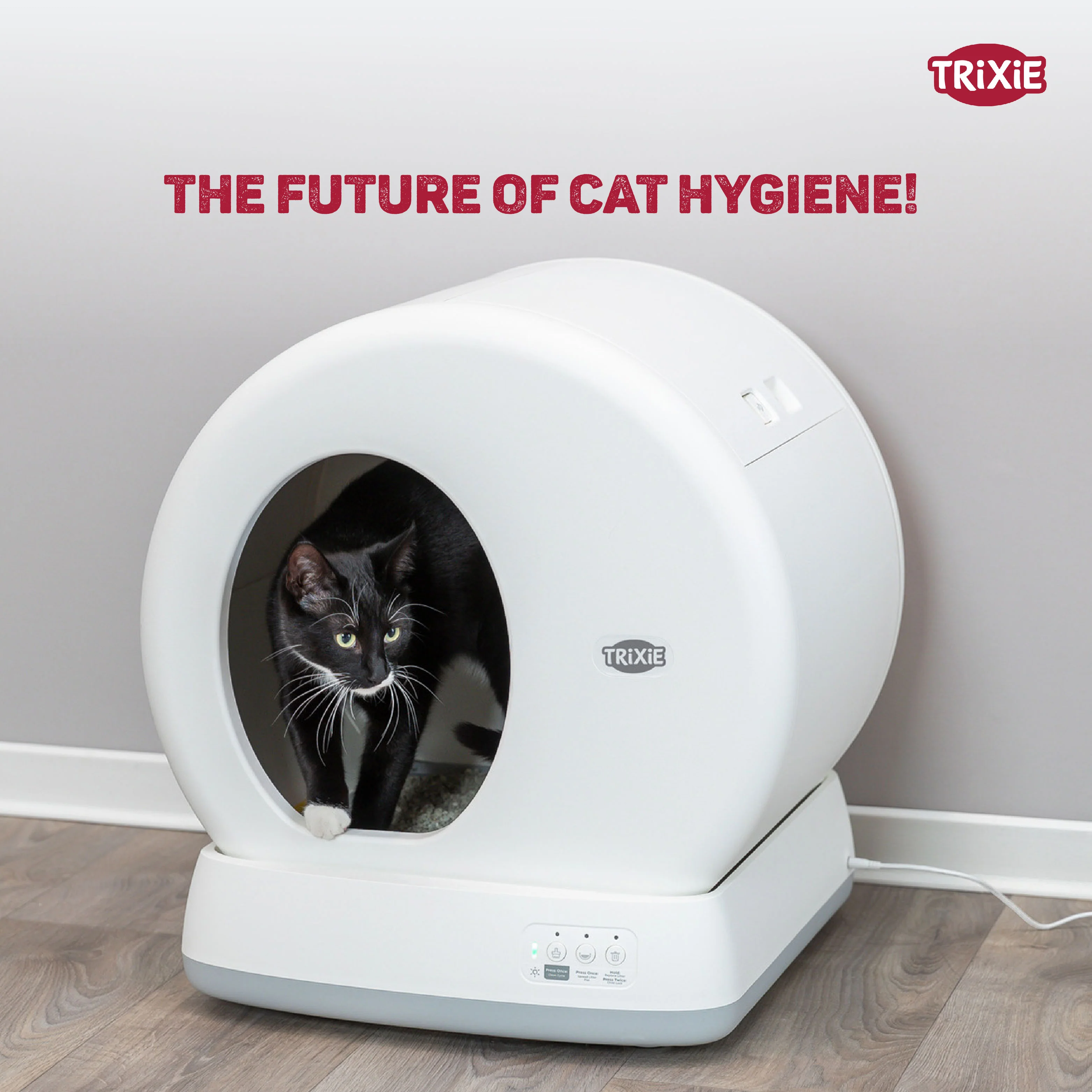 Trixie Automatic Self Cleaning Litter Tray for Cats (White) - Image 6