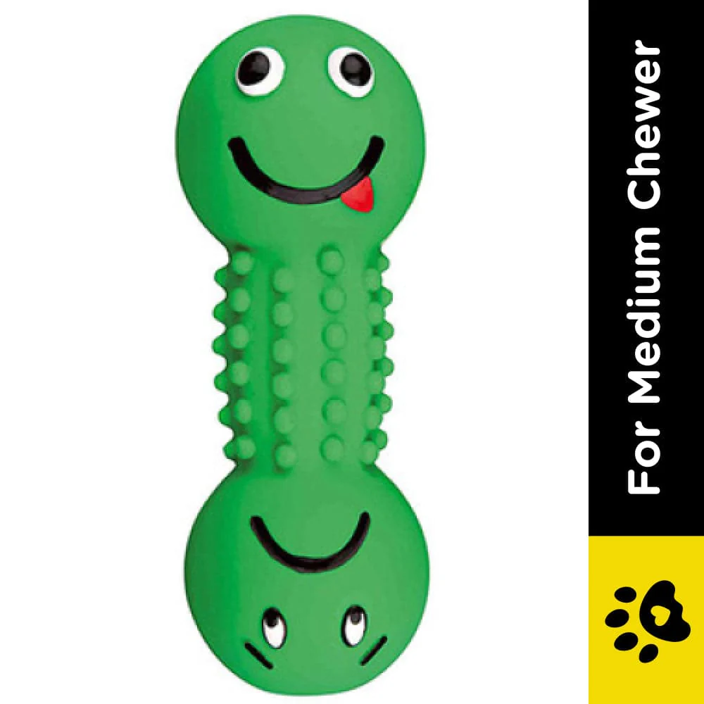 Trixie Smiley Dumbbell with Motifs Latex Toy for Dogs (Green) - Image 2