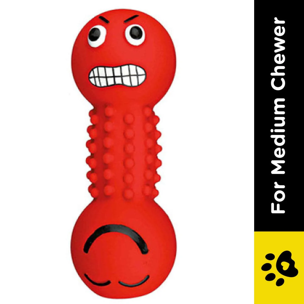 Trixie Smiley Dumbbell with Motifs Latex Toy for Dogs (Red) - Image 2