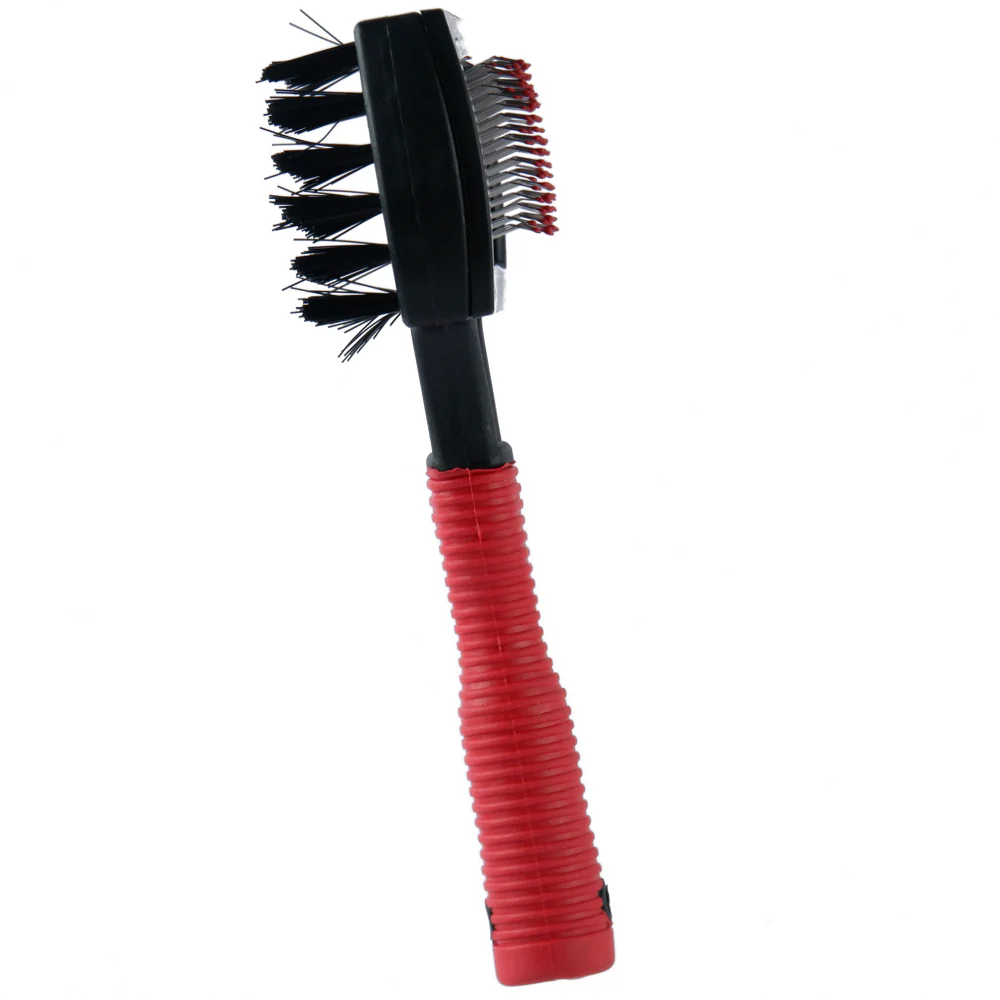 Trixie Soft Brush Double Plastic/Nylon and Metal Bristles for Dogs and Cats (10x17cm) - Image 3
