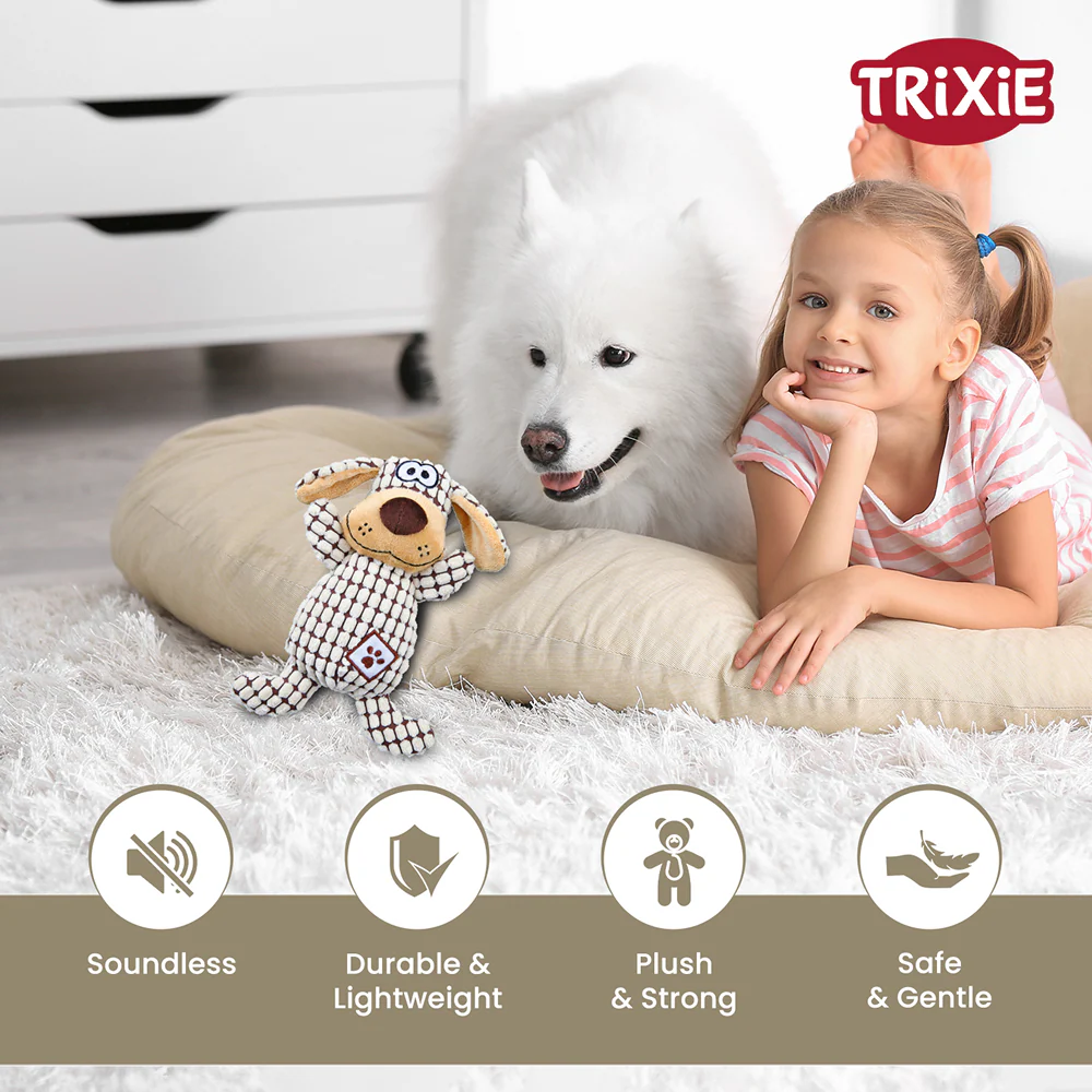 Trixie Soundless Plush Toy for Dogs (Brown) - Image 5