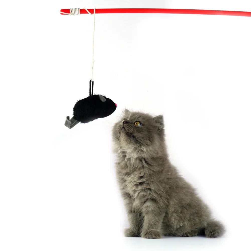 Trixie Squeaky Playing Rod Toy for Cats (Black) - Image 4