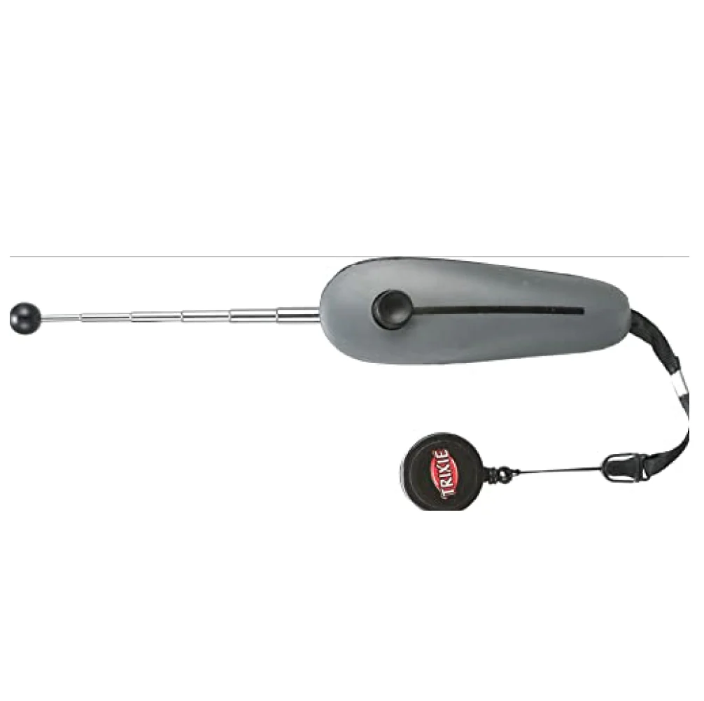 Trixie Target Stick with Clicker Button Retractable Toy for Dogs and Cats (Grey) - Image 2