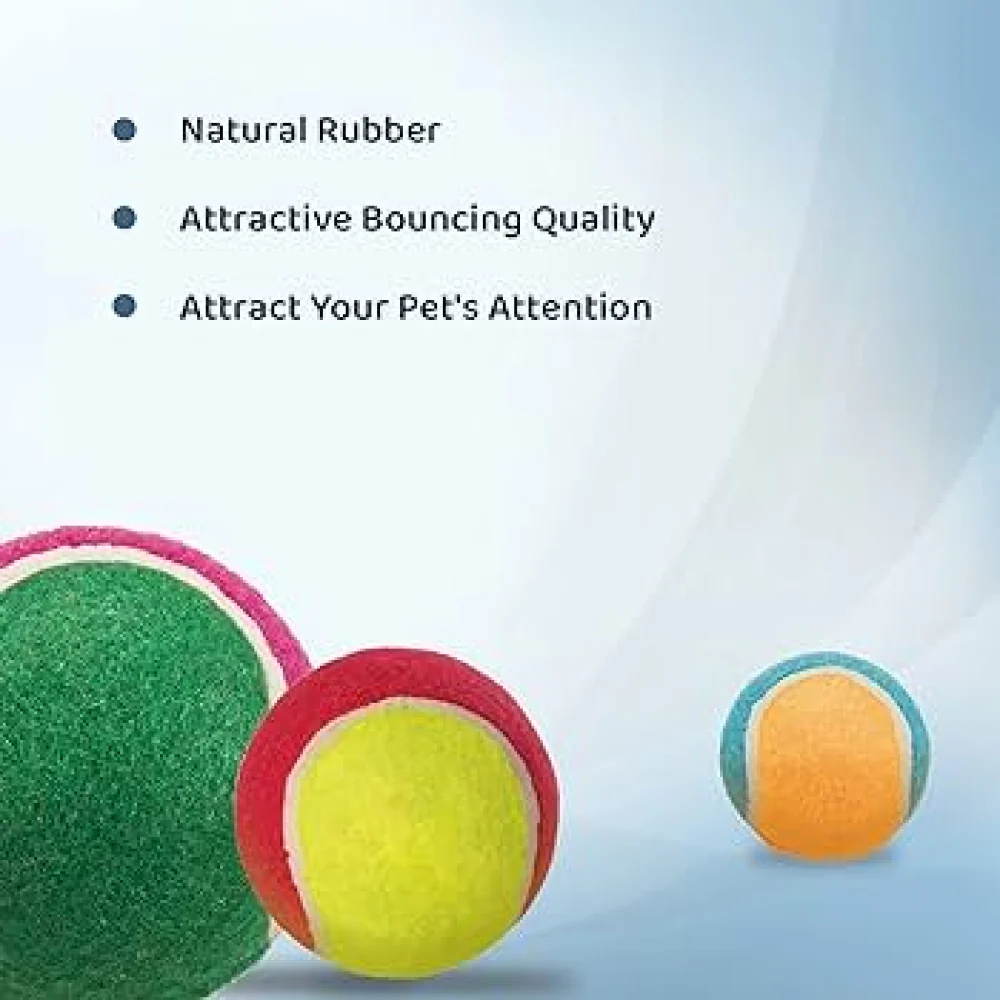 Trixie Tennis Ball Toy for Dogs and Cats (Blue/Neon Yellow) - Image 2