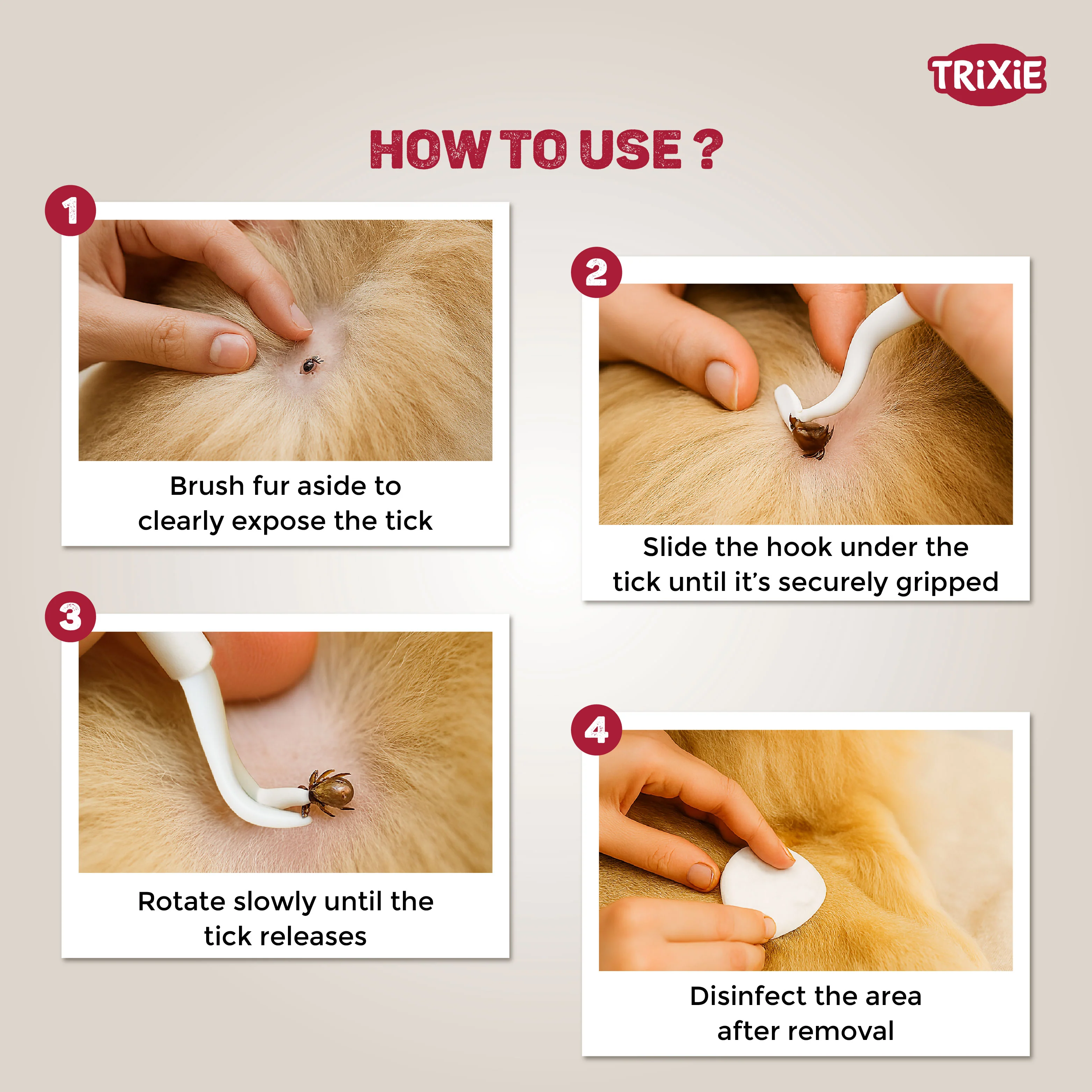 Trixie Tick Remover for Cats and Dogs (white) - Image 5
