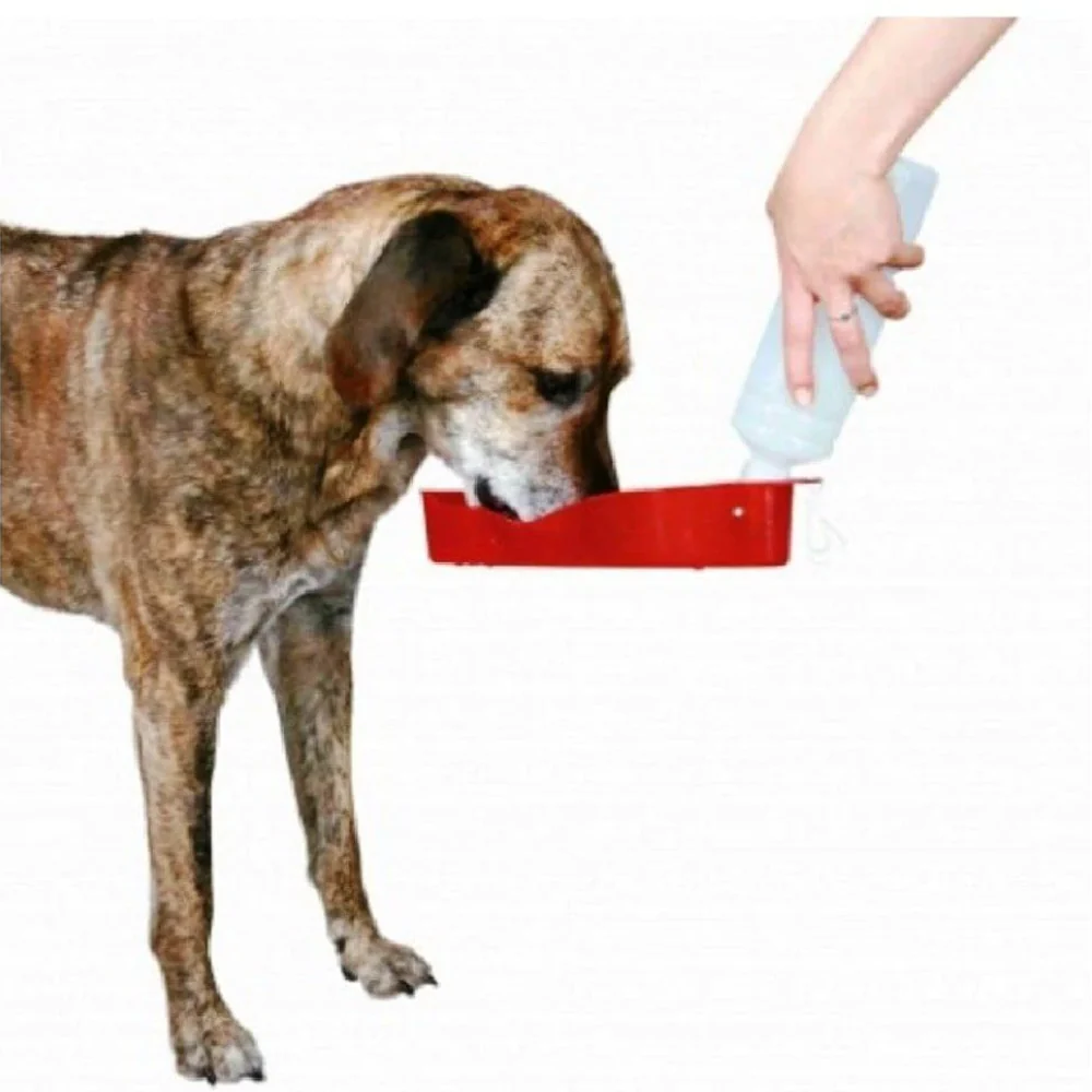 Trixie Travel Bottle with Bowl for Dogs and Cats (Red) - Image 2