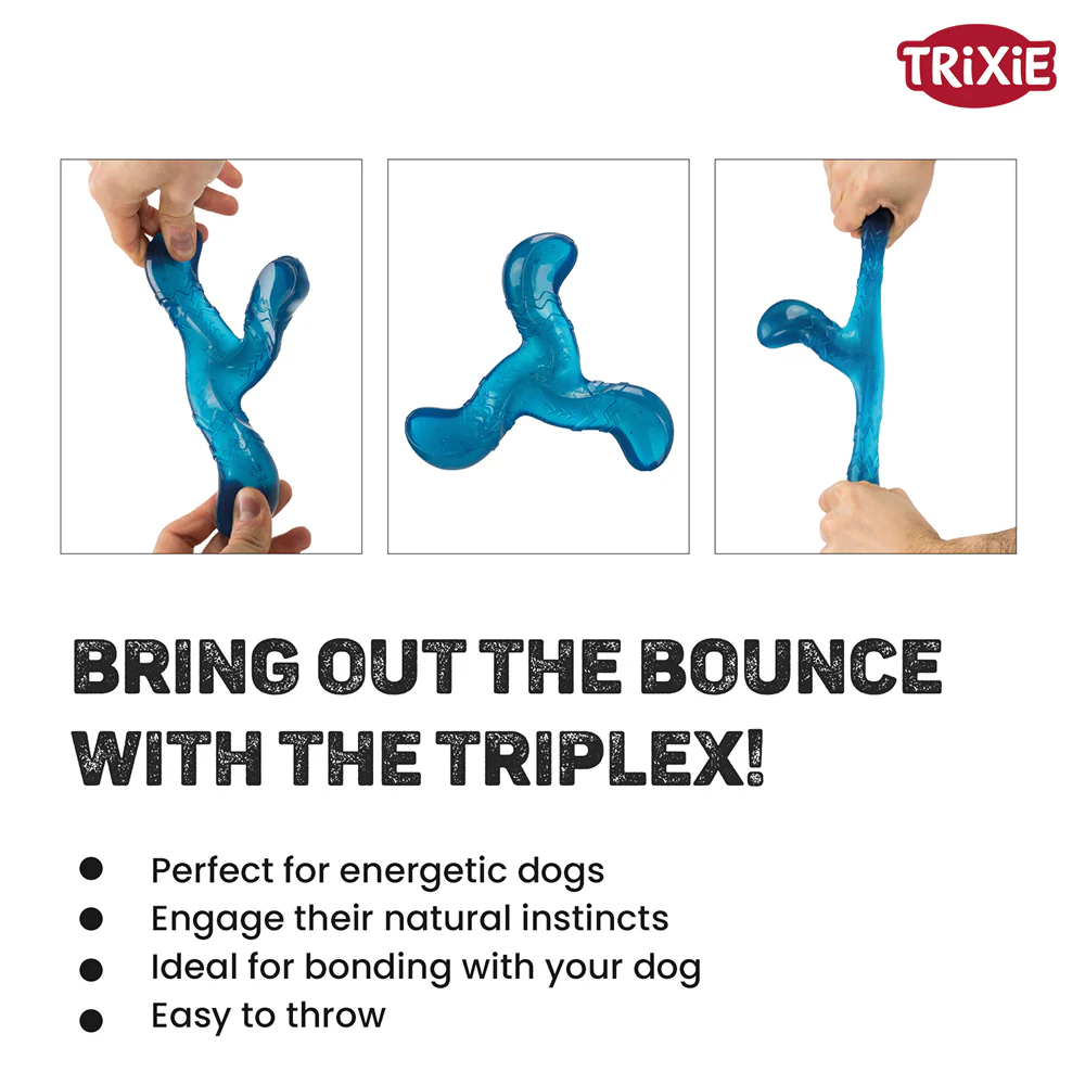 Trixie Triplex Bungee Boomerang Chew Toy for Dogs (Blue) - Image 5