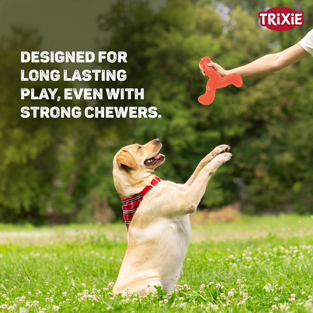 Trixie Triplex Bungee Boomerang Chew Toy for Dogs (Orange) - Image 5