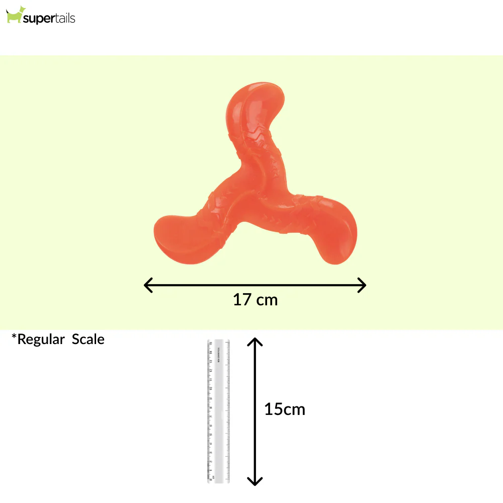 Trixie Triplex Bungee Boomerang Chew Toy for Dogs (Red) - Image 2