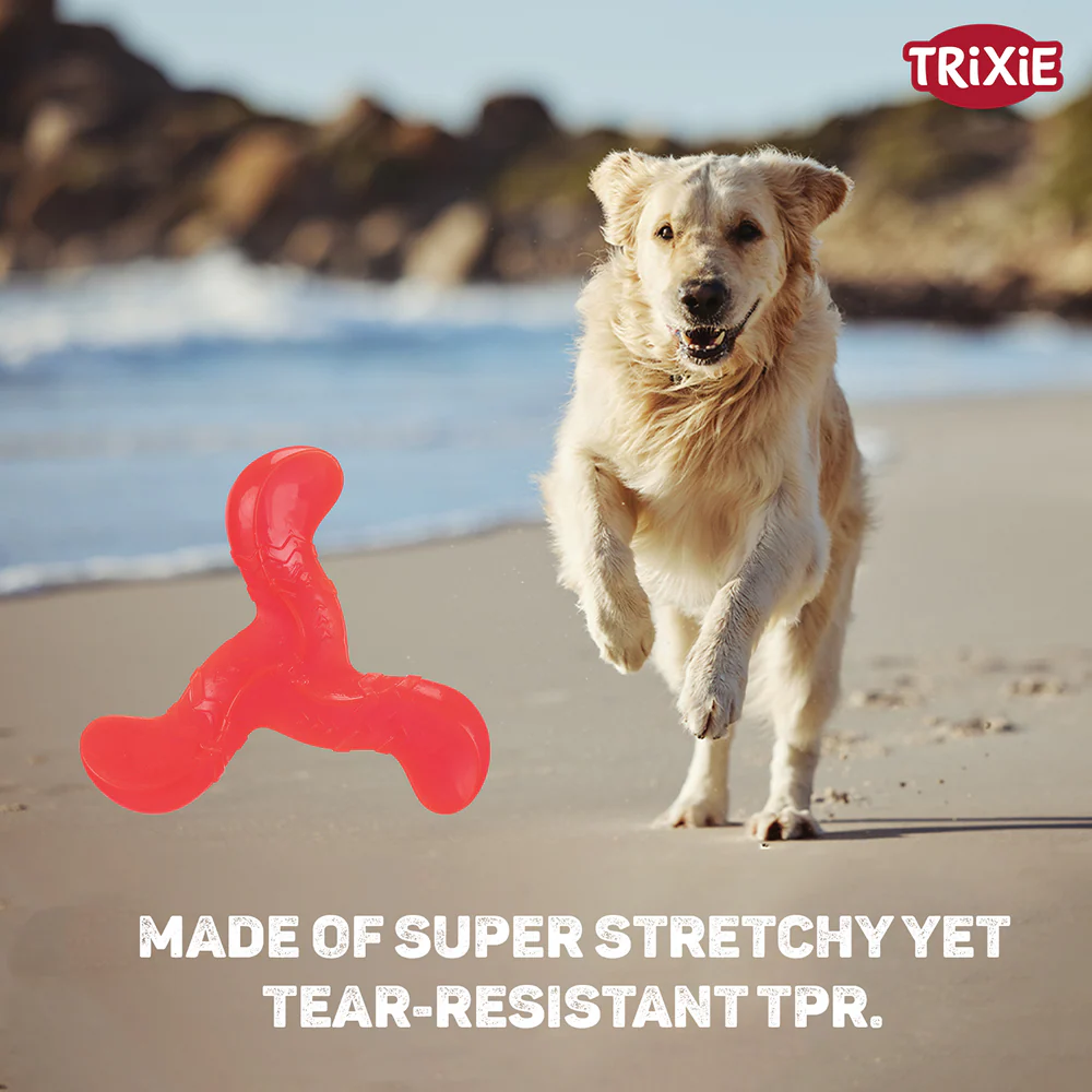 Trixie Triplex Bungee Boomerang Chew Toy for Dogs (Red) - Image 5