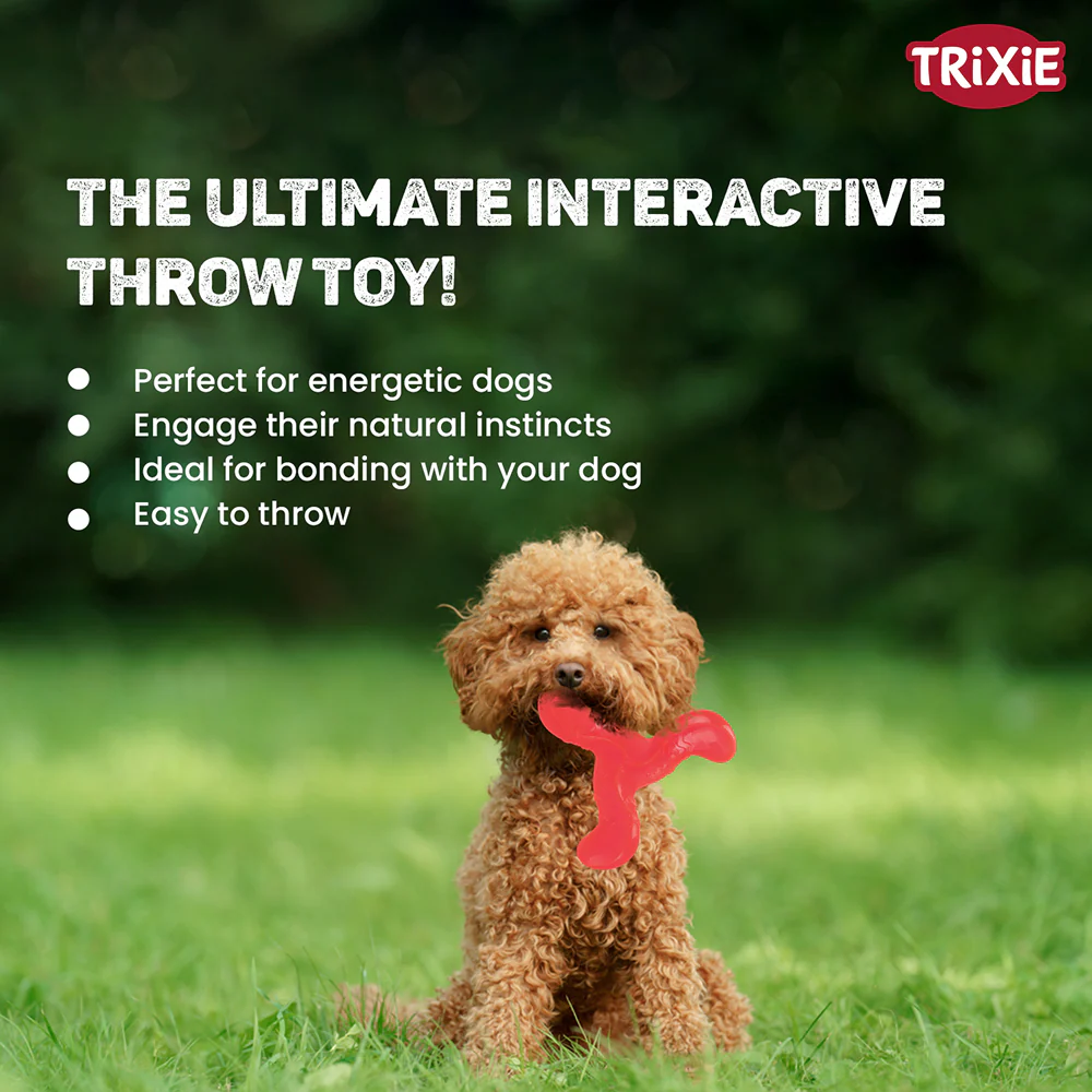 Trixie Triplex Bungee Boomerang Chew Toy for Dogs (Red) - Image 6
