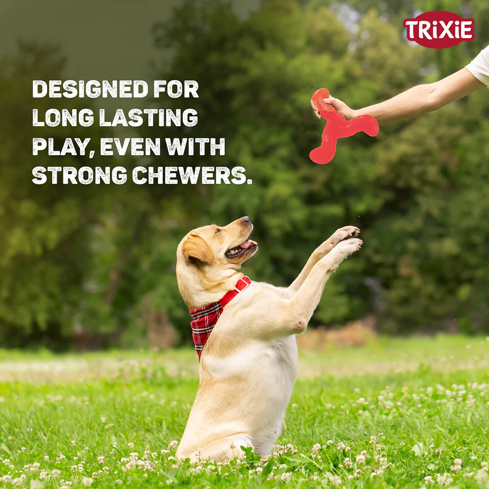 Trixie Triplex Bungee Boomerang Chew Toy for Dogs (Red) - Image 7